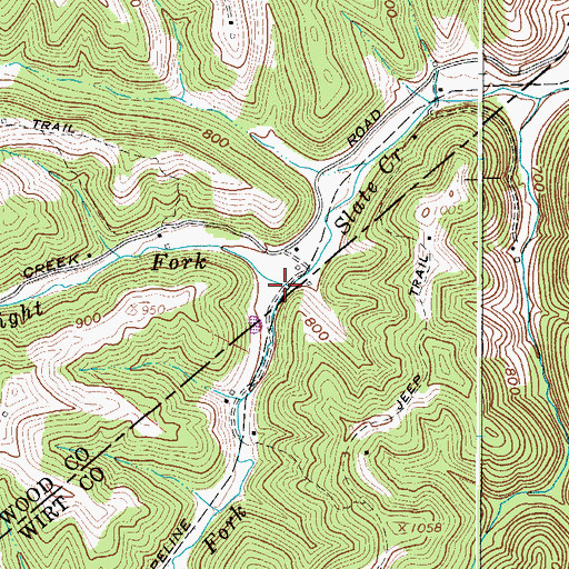 Topographic Map of Left Fork Slate Creek, WV