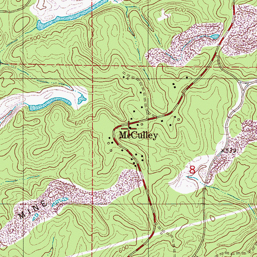 Topographic Map of McCulley Hill Baptist Church, AL