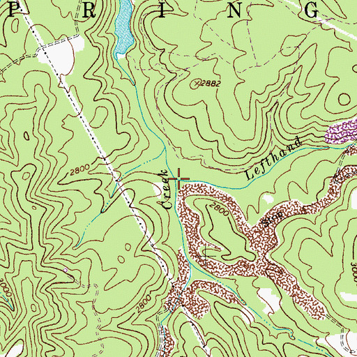Topographic Map of Lefthand Fork Cooper Creek, WV