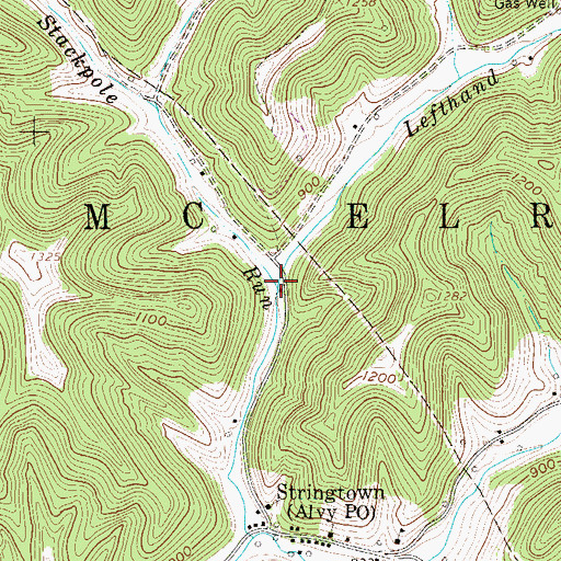 Topographic Map of Lefthand Fork Stackpole Run, WV