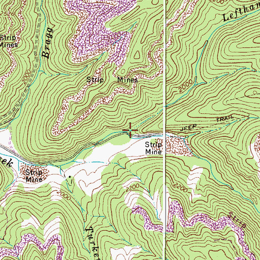 Topographic Map of Lefthand Fork Tommy Creek, WV