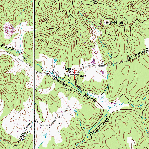 Topographic Map of Legg School (historical), WV