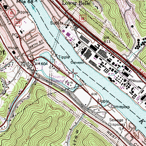 Topographic Map of Lens Creek, WV