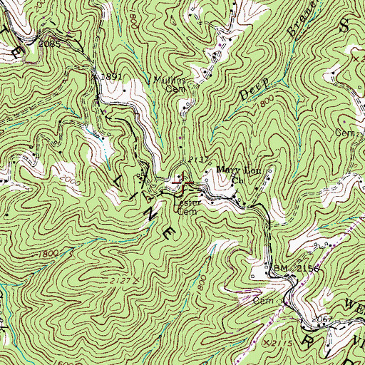 Topographic Map of Lester Cemetery, WV