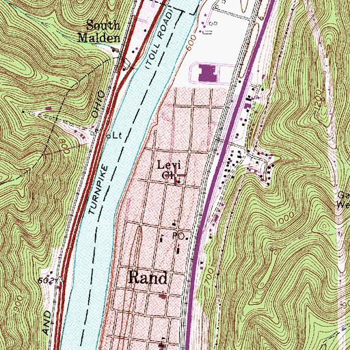 Topographic Map of Levi Church, WV