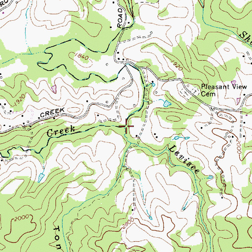 Topographic Map of Levisee Creek, WV