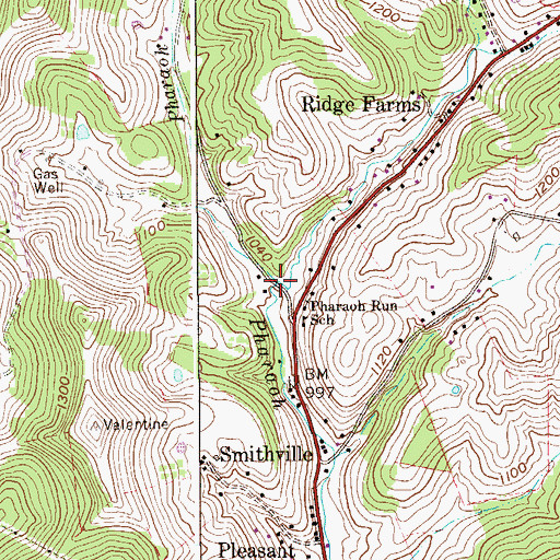 Topographic Map of Lewis Run, WV