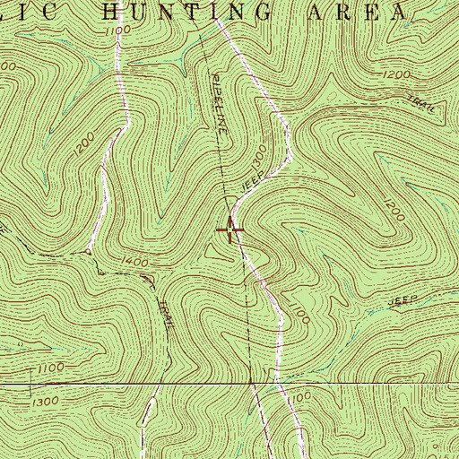 Topographic Map of Lewis Wetzel Wildlife Management Area, WV
