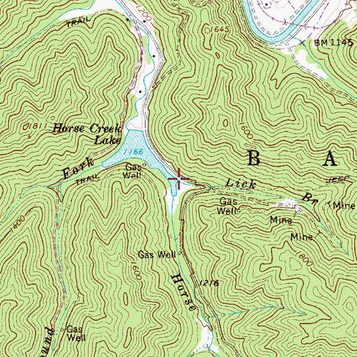 Topographic Map of Lick Branch, WV
