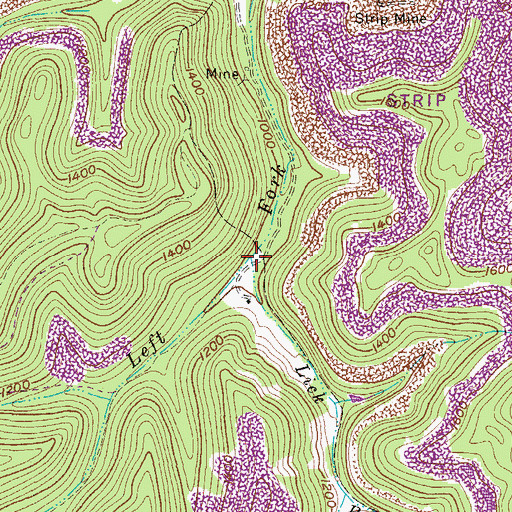 Topographic Map of Lick Branch, WV