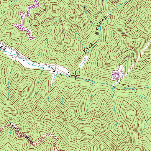 Topographic Map of Lick Branch, WV