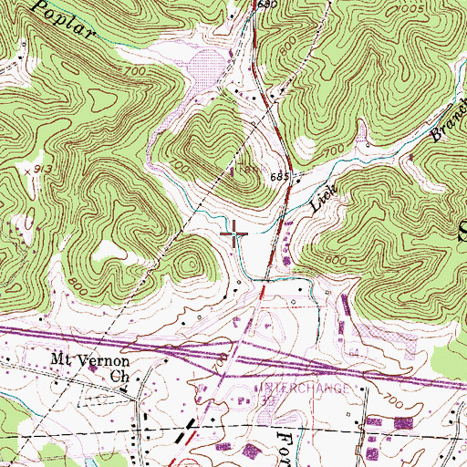 Topographic Map of Lick Branch, WV