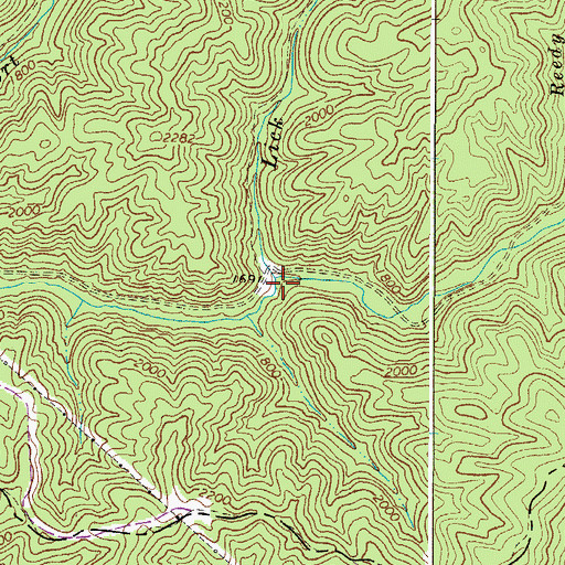 Topographic Map of Lick Branch, WV