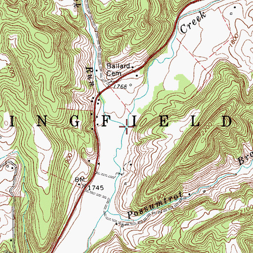 Topographic Map of Lick Run, WV