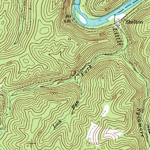 Topographic Map of Lick Run, WV