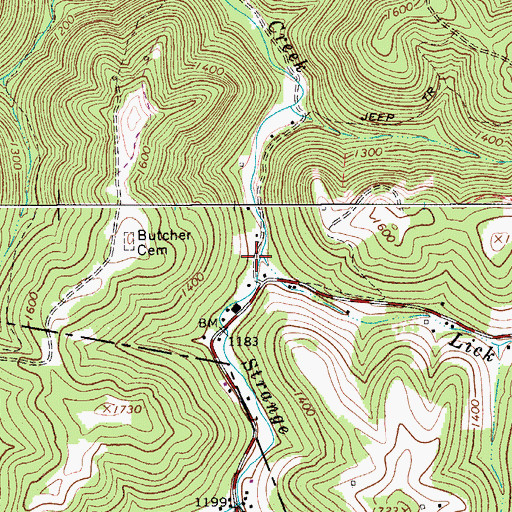 Topographic Map of Lick Run, WV