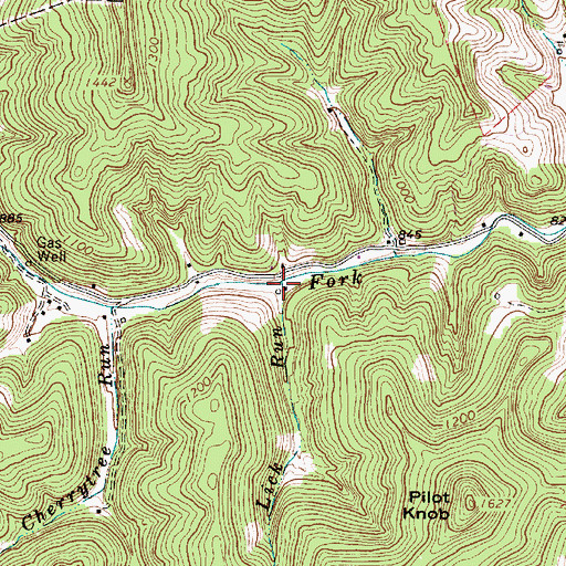 Topographic Map of Lick Run, WV