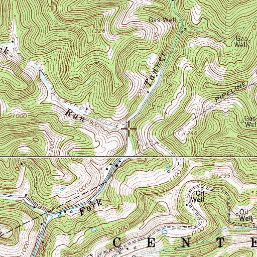Topographic Map of Lick Run, WV