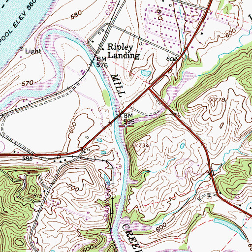 Topographic Map of Lick Run, WV