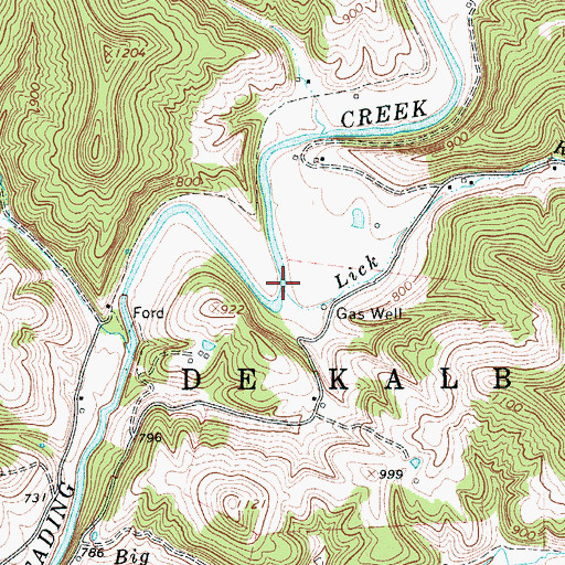 Topographic Map of Lick Run, WV