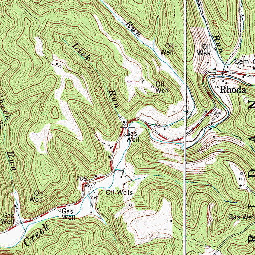 Topographic Map of Lick Run, WV