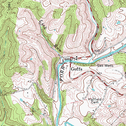 Topographic Map of Lick Run, WV