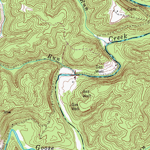 Topographic Map of Lick Run, WV