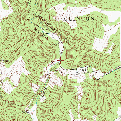Topographic Map of Lick Run, WV