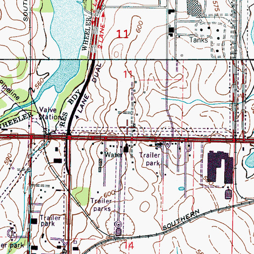 Topographic Map of Mosley Cemetery, AL