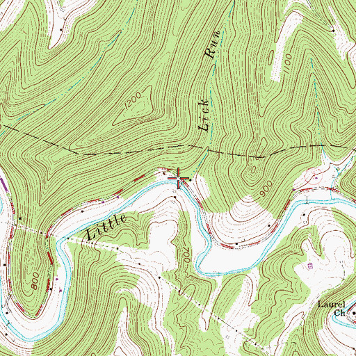 Topographic Map of Lick Run, WV