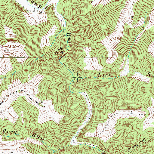 Topographic Map of Lick Run, WV