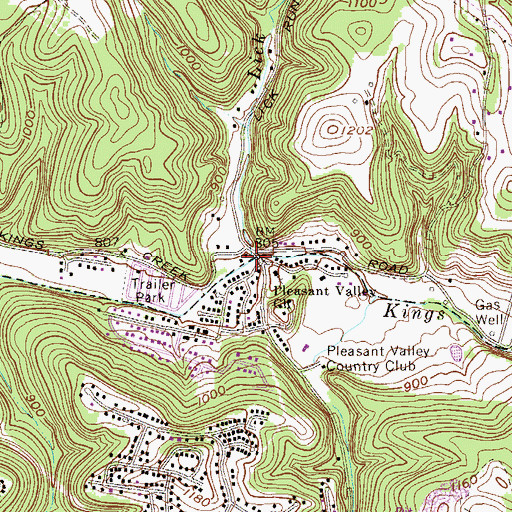 Topographic Map of Lick Run, WV