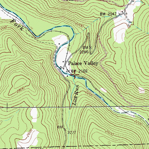 Topographic Map of Lick Run, WV