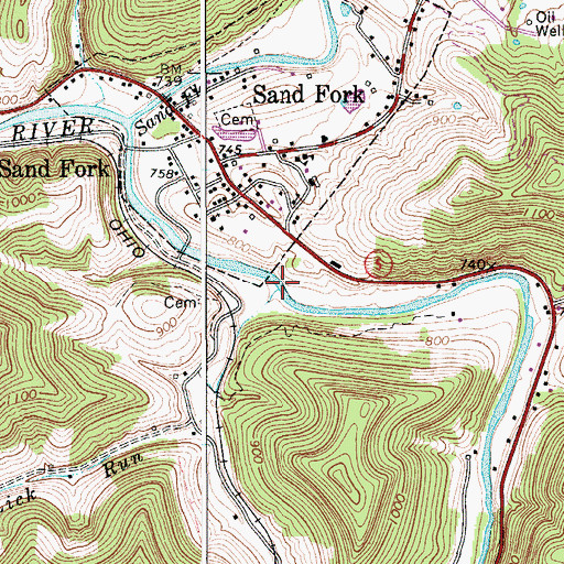 Topographic Map of Lick Run, WV