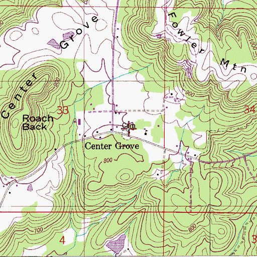 Topographic Map of New Salem Baptist Church, AL