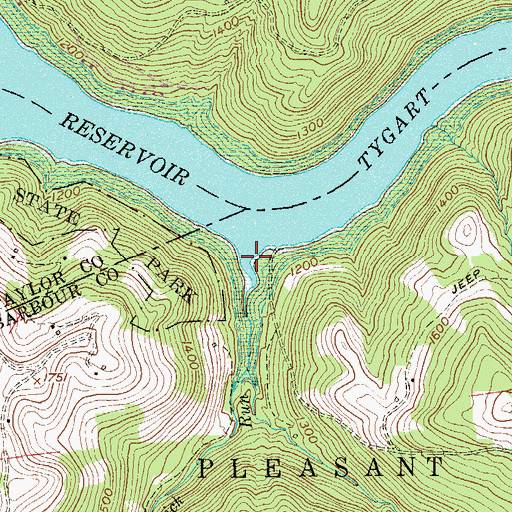 Topographic Map of Lick Run, WV