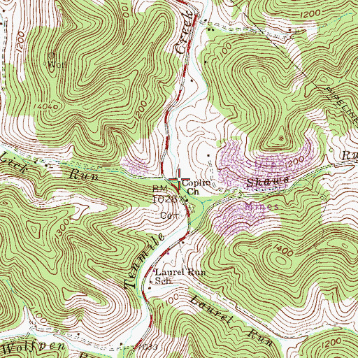 Topographic Map of Lick Run, WV