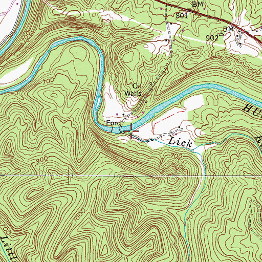 Topographic Map of Lick Run, WV