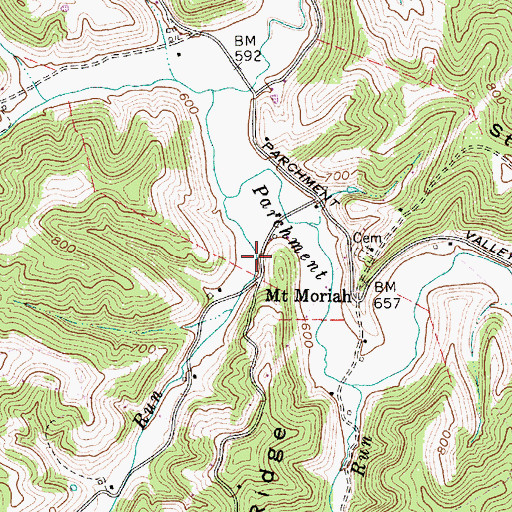Topographic Map of Lieu Hollow, WV