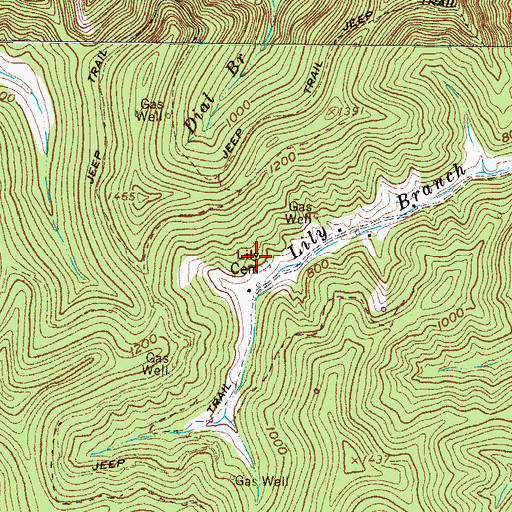 Topographic Map of Lily Cemetery, WV