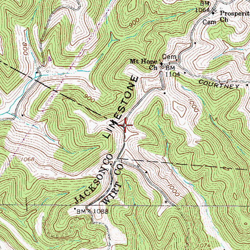 Topographic Map of Limestone Ridge, WV