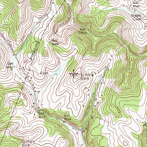 Topographic Map of Liming Cemetery, WV