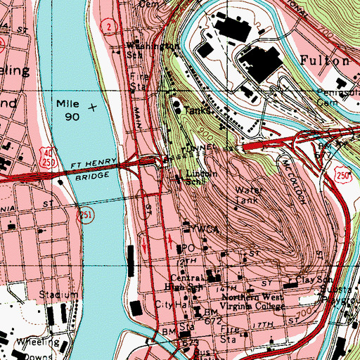 Topographic Map of Lincoln School (historical), WV