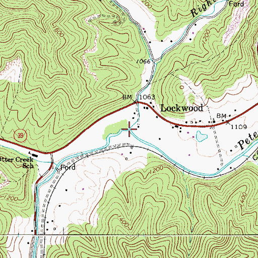 Topographic Map of Line Creek, WV
