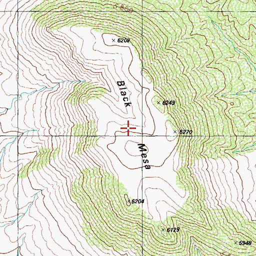 Topographic Map of Black Mesa, AZ