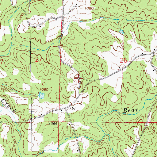Topographic Map of Youngs Mill (historical), AL