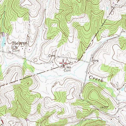 Topographic Map of Linn Cemetery, WV