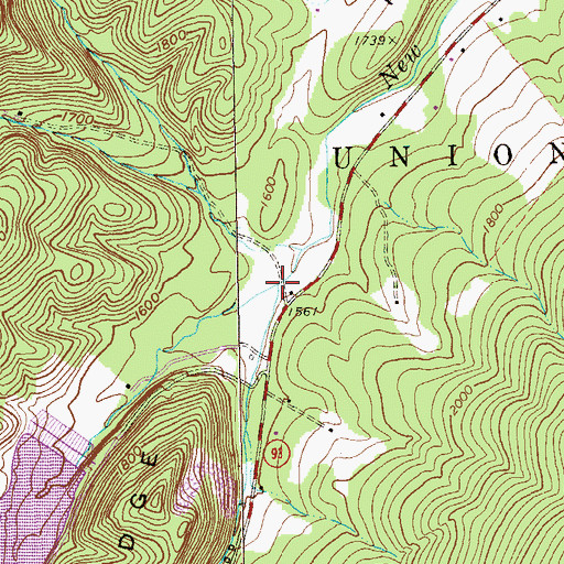 Topographic Map of Linton Creek, WV