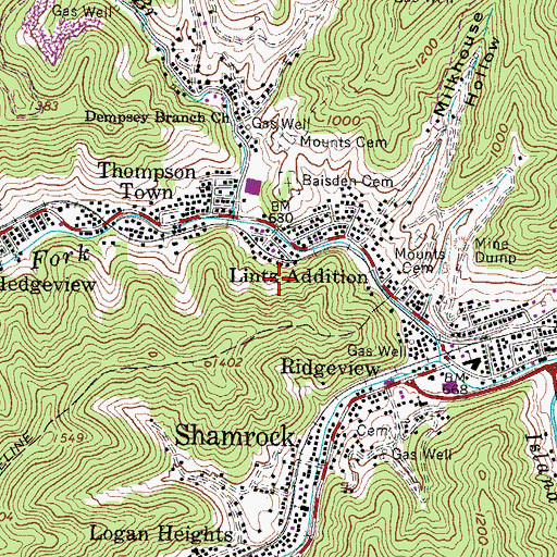 Topographic Map of Lintz Addition, WV