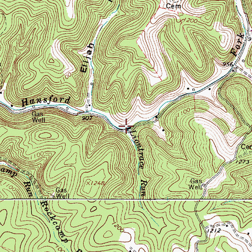 Topographic Map of Liontrace Run, WV